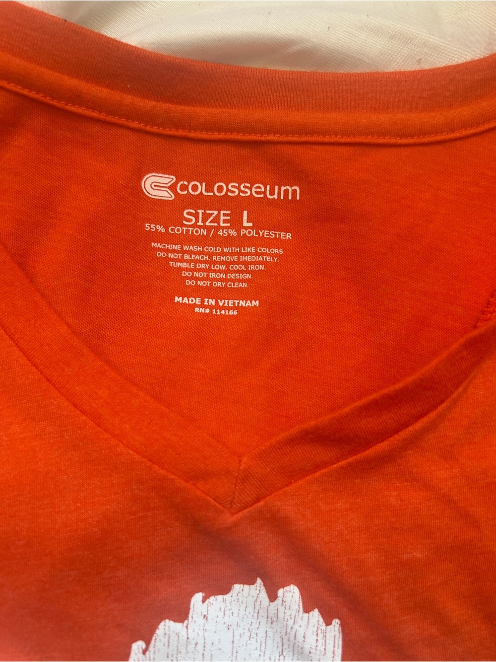 Colosseum Orange Long-Sleeve V-Neck with White Paw Graphic - Picture 2 of 6